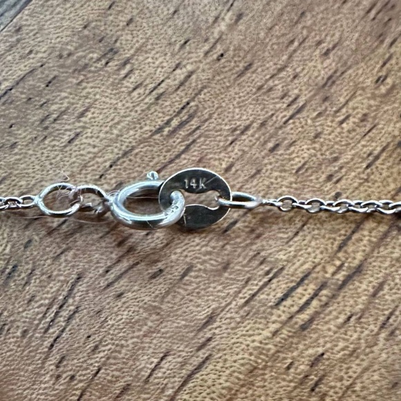 Angara Bezel-Set Round 3/4 Ct. Diamond Solitaire Pendant on 14K White Gold Chain - Picture 8 of 10